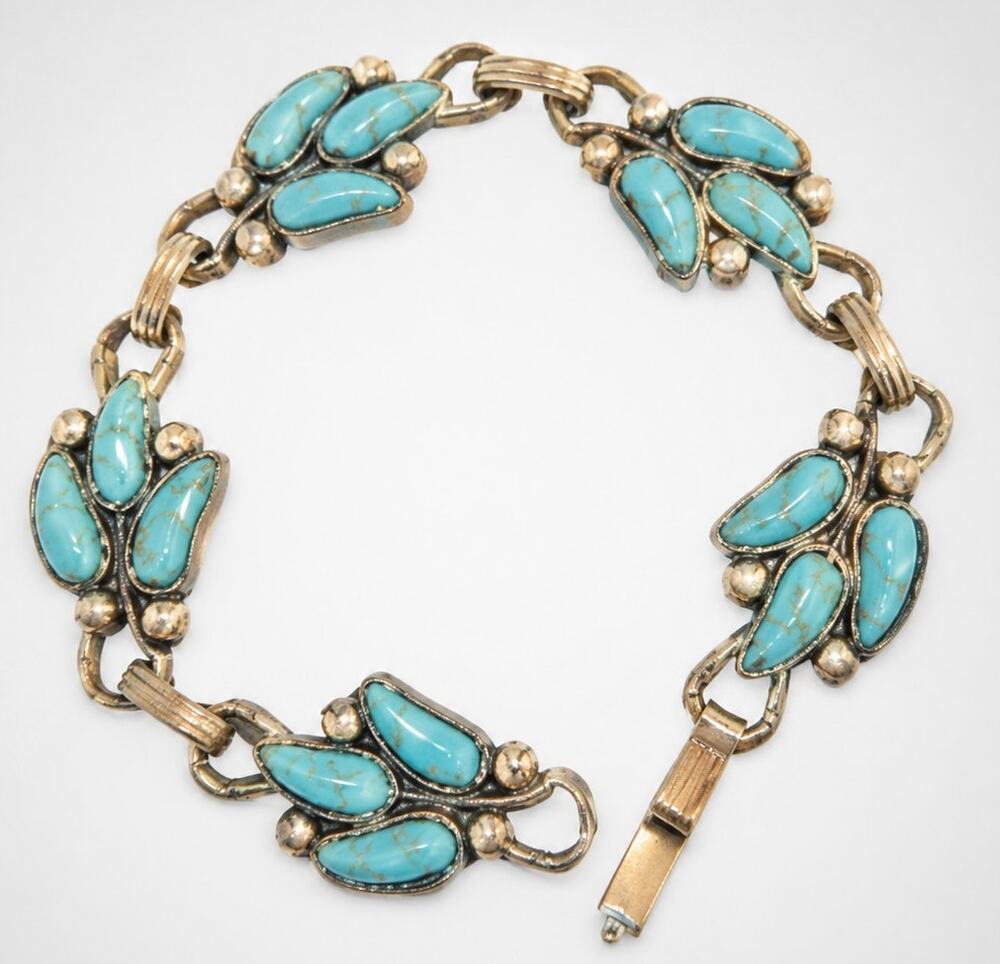 Premiere‎ Designs Faux Turquoise Blue Link Bracelet 6" Southwestern sbr-57